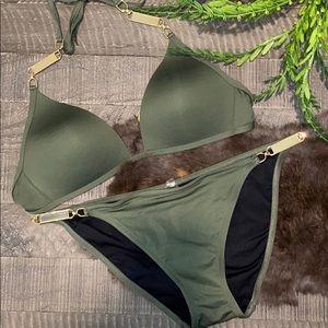 Victoria secret olive green swimsuit size medium
